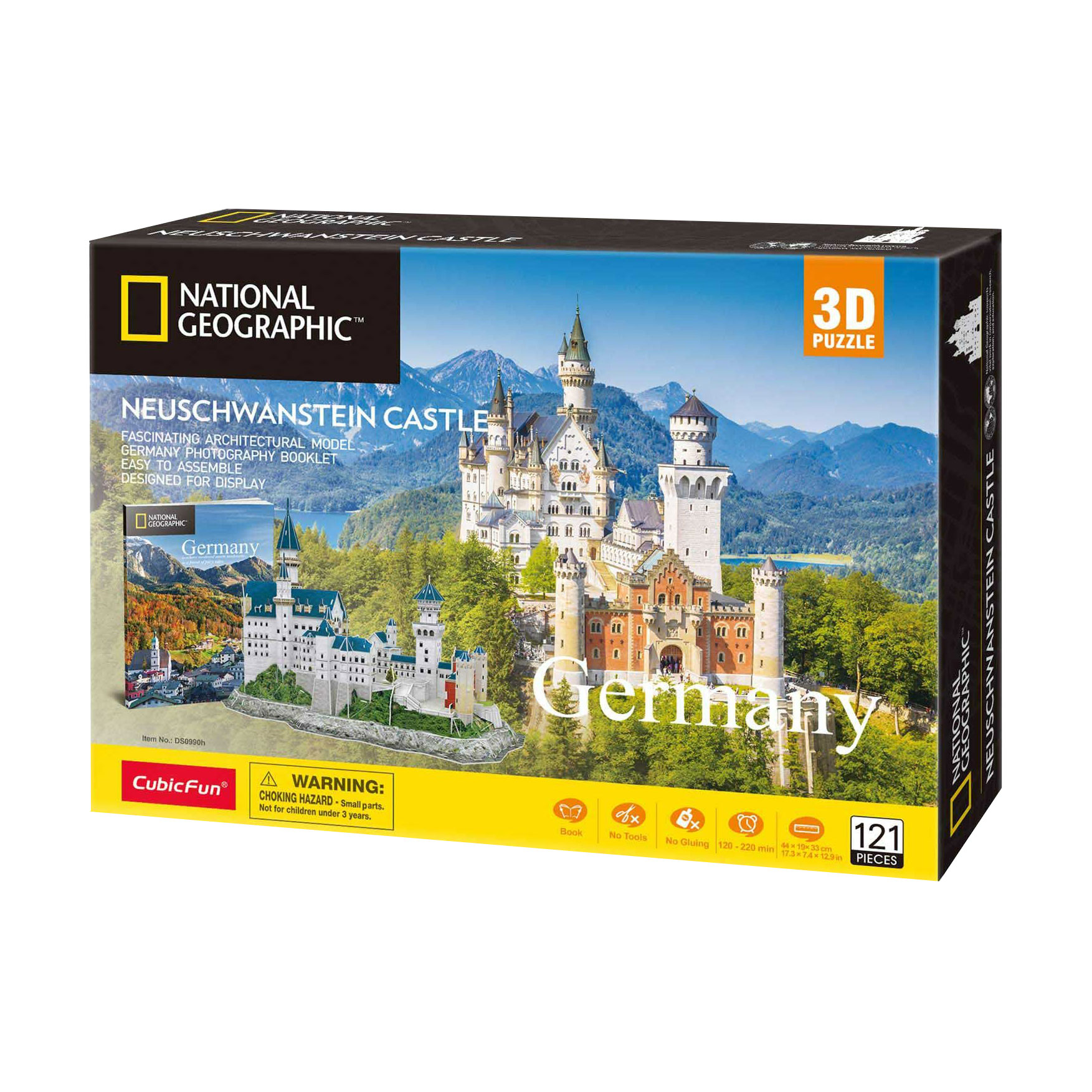 Тривимірна головоломка-конструктор CubicFun National Geographic Замок Нойшванштайн, від 6 років, 121 деталь (DS0990h)